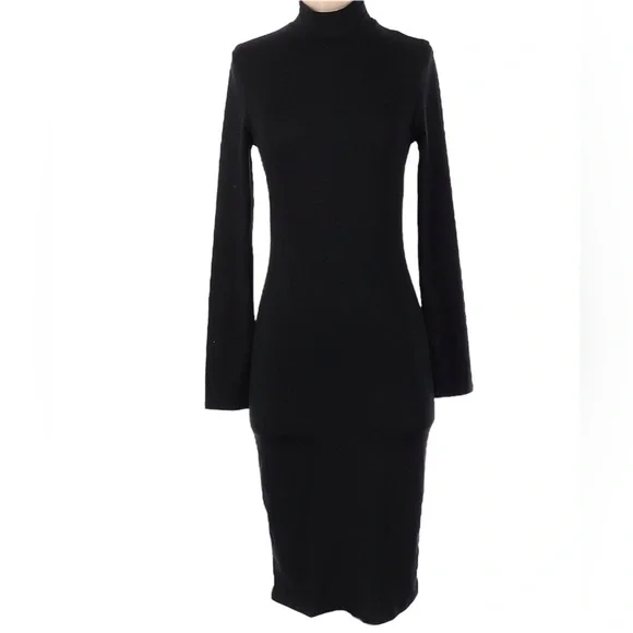 Leith NWT black straight soft dress casual sz S everyday dress goth - Picture 1 of 3